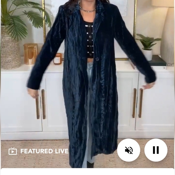 NWT Easel L Dark Teal long coat - Picture 1 of 3